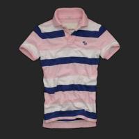 heren abercrombie fitch korte polo t-shirt gestreept blauw wit lichtrood Voor Goedkope 3hdhh761